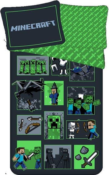 Minecraft dekbedovertrek 140 x 200 cm, Kinderen en Baby's, Verzenden, Nieuw