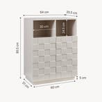 Commode Bopibobro 86x64x36 cm beige [en.casa], Huis en Inrichting, Kasten | Dressoirs, Verzenden, Nieuw