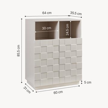 Commode Bopibobro 86x64x36 cm beige [en.casa], Verzenden, Nieuw