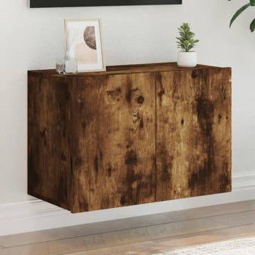 vidaXL Tv-meubel wandgemonteerd 60x30x41 cm gerookt, Minder dan 50 cm, Verzenden, Nieuw, Minder dan 100 cm