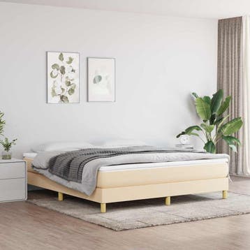 Boxspringframe 180x200 cremekleurig - 30% retourkorting, Tweepersoons, Ophalen of Verzenden, Zo goed als nieuw, 180 cm