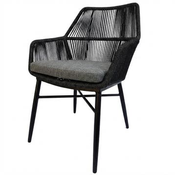 Chianti dining tuinstoel zwart rope - Gracebay 161, Tuin en Terras, Tuinsets en Loungesets, Ophalen of Verzenden, Nieuw