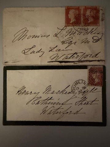 Ierland 1886 - Twee volledige brieven aan de Mackesy-familie, Postzegels en Munten, Postzegels | Europa | UK, Gestempeld