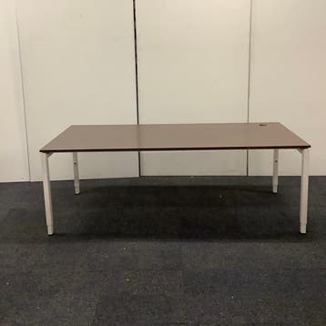 drentea bureau 200x90 cm, in hoogte verstelbaar, Wit - bruin, Huis en Inrichting, Bureaus, Ophalen of Verzenden, In hoogte verstelbaar