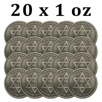 Verenigde Staten. 20 x 2027 1 oz Titanium Jerusalem Star of