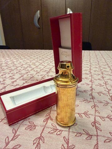 Cartier - Parfumfles - goudvergulde messing, Antiek en Kunst