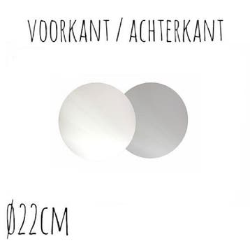Taartonderzetter Wit / Zilver Ø22cm 10st., Verzenden, Nieuw