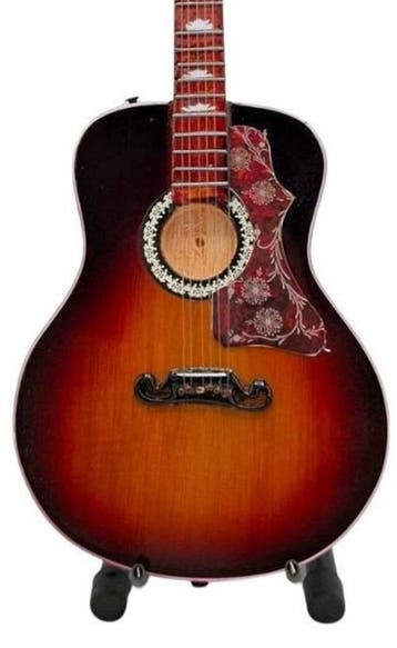 Miniatuur replica Gibson SJ-200 gitaar - Johnny Hallyday, Verzamelen, Ophalen of Verzenden, Nieuw, Pop, Beeldje of Miniatuur