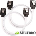 Corsair CC-8900249 SATA-kabel 2 stuks 30cm Zwart, Wit, Verzenden, Nieuw