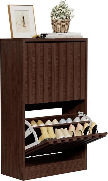 Schoenenkast - Schoenenrek - 52x24x86,5 cm - Bruin - UEV, Verzenden, Zo goed als nieuw