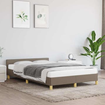 vidaXL Bedframe zonder matras 120x200 cm stof taupe, Verzenden, Nieuw, Twijfelaar, 120 cm