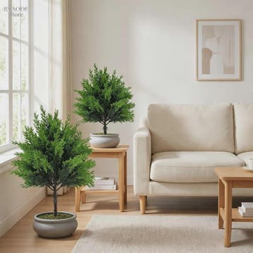 Set van 2 Kunstkerstbomen Bolvormig - Hoge Kwaliteit Kunstgr, Verzenden, Nieuw