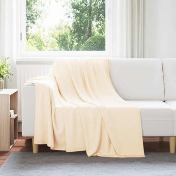 vidaXL plaid Crèmekleurig 200 x 150 cm 0.42 kg Fleece, Verzenden, Nieuw