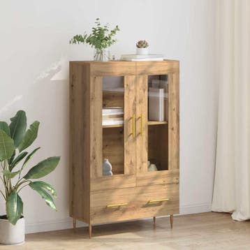 vidaXL Highboard Artisan Eiken 69,5 x 31 x 115 cm, Minder dan 50 cm, Verzenden, 100 tot 150 cm, Nieuw
