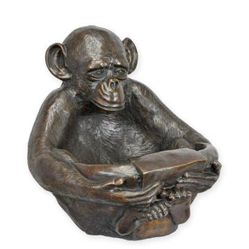 A BRONZE CHIMPANSEE HOLDING A BOWL (Beeldjes - Decoratie), Verzenden, Nieuw