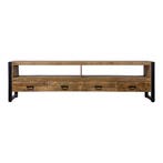Tv-meubel Mangohout Britt 220 cm, Verzenden, Nieuw, Overige houtsoorten, Industriële meubels