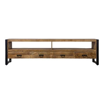 Tv-meubel Mangohout Britt 220 cm, Verzenden, Nieuw, Overige houtsoorten, Industriële meubels