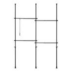 [en.casa] Telescopisch kledingrek Kemi verstelbaar zwart 150, Verzenden, Nieuw