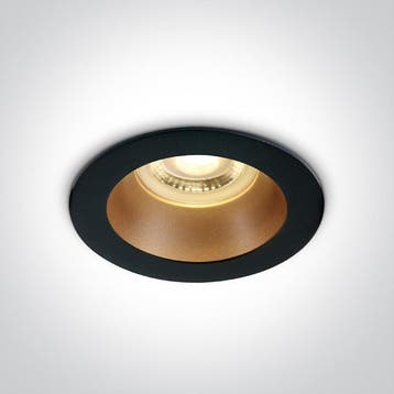 Online veiling: One Light, zwarte messing inbouwspots met, Nieuw