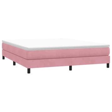 vidaXL Boxspring zonder matras fluweel roze 180x210 cm, Verzenden, Nieuw, Tweepersoons, Stof