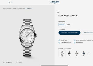 Longines Conquest Classic L2.386.4.87.6 2; Dames horloge..., Overige merken, Staal, Polshorloge, Ophalen of Verzenden