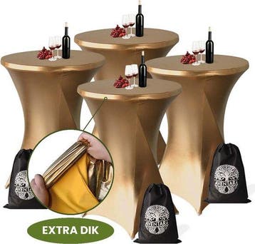 Statafelrok Goud x 4 – 80-85 x 110 cm inclusief Opbergtas –, Verzenden, Nieuw