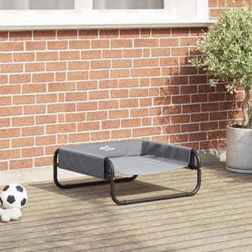 vidaXL Hondenbed Lichtgrijs 57 x 57 x 24 cm Staal, Verzenden, Nieuw