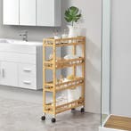[en.casa] Keukentrolley Pyhäjoki met 4 planken 96x60x18 cm h, Verzenden, Nieuw