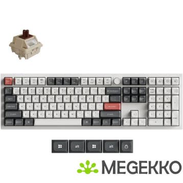 Keychron Q6 Ultra Wit Silk POM Brown Switch Draadloos, Verzenden, Nieuw, Keychron