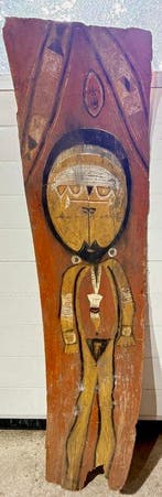 Super museumstuk, dit barkpainting van de Abelam uit 1967. -