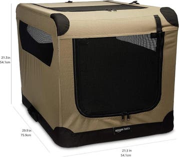Amazon Basics opvouwbare reisbench hond 2 deuren M 76 cm, Verzenden, Nieuw