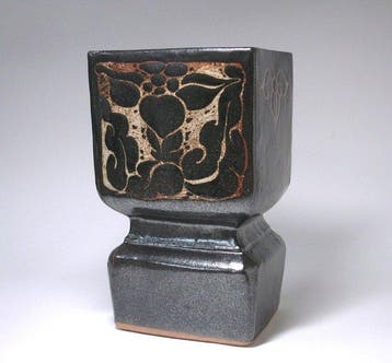 Vaas - Steengoed - Japan - Sgraffito Hobo, Tomobako - Kawai