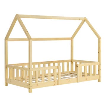 Kinderbed Sisimiut met uitvalbeveiliging 80x160 cm houtkleur, Verzenden, Nieuw