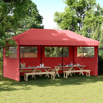 vidaXL Partytent 292 x 580 x 315 cm Bordeauxrood Oxford Stof, Verzenden, Nieuw, Partytent