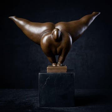 Beeld, Bijzonder sculptuur van een dame - 22.5 cm - Brons,, Antiek en Kunst, Kunst | Designobjecten