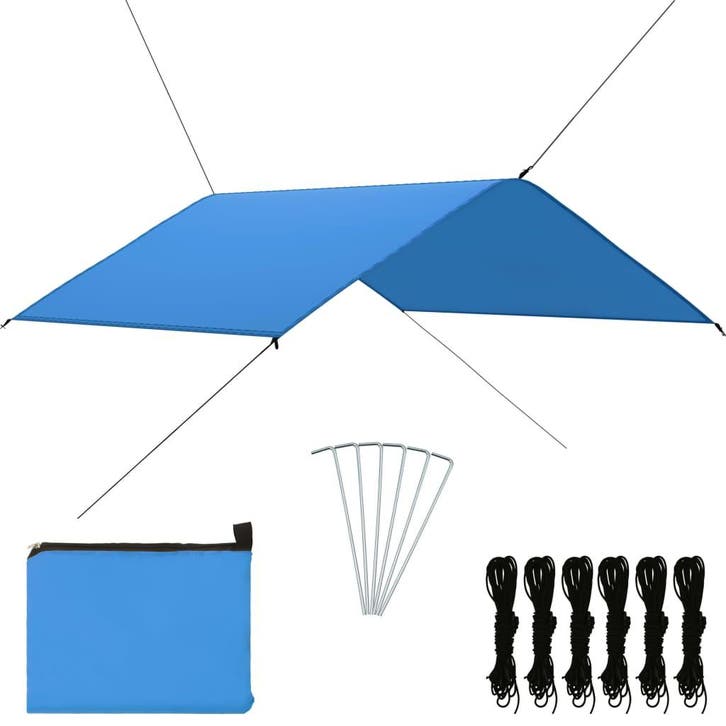 vidaXL Afdekzeil 4x4 m blauw, Tuin en Terras, Zonneschermen, Nieuw, Verzenden