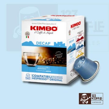 Kimbo Decaf capsules Nespresso® 50 st. – cafeïnevrije, Verzenden, Nieuw