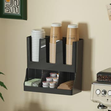 Wandmontage Koffie Station Organizer - Opslag voor Bekers, C, Verzenden, Nieuw