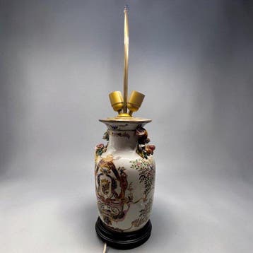 Antique Chinese Famille Rose Decor - Tafellamp - Verguld, Antiek en Kunst