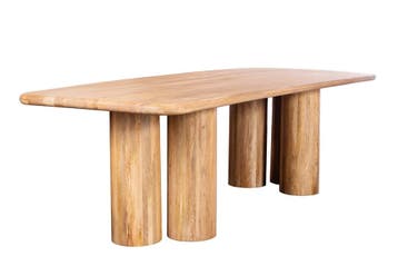 Eettafel ART DECO 240 cm mangohout naturel - 47604, Huis en Inrichting, Tafels | Eettafels, Ophalen of Verzenden, Nieuw