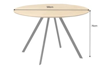 Eettafel ATELIER 120 cm rond, natuurlijke eikenhoutlook met, Huis en Inrichting, Tafels | Eettafels, Ophalen of Verzenden, Nieuw