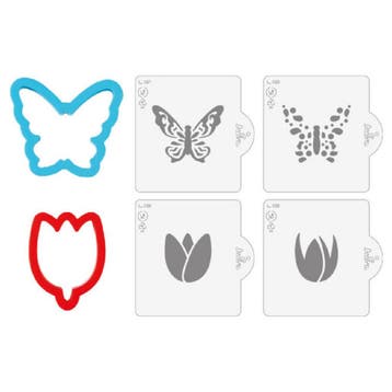 Koekjes Uitsteker en Stencil Lente Set/6, Verzenden, Nieuw