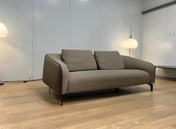 Absolute Nieuwstaat - Leolux Elias Taupe 3 Zits Bank, Huis en Inrichting, 150 tot 200 cm, Driepersoons, 75 tot 100 cm, Ophalen of Verzenden