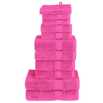 vidaXL 12-delige Handdoekenset SOLUND 600 g/m² roze, Verzenden, Nieuw, Roze