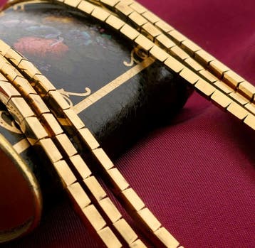 Massief gouden damescollier met staafjes (Ketting), Ophalen of Verzenden, Gebruikt, Goud, Goud