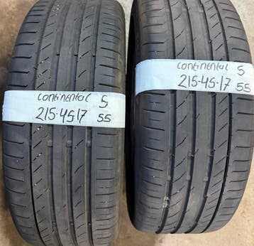 2x 215-45-17 Continental Zomer 2x 5mm €55 Per Band 215 45 17, Ophalen, 17 inch, Band(en), Personenwagen