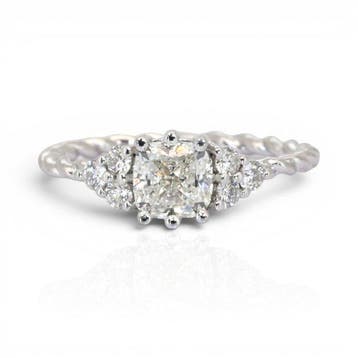 Zonder minimumprijs - Ring - 18 karaat Witgoud - 1.26ct. tw., Nieuw