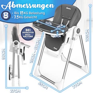 Kinderstoel - Babystoel - Verstelbaar - 0-36 maanden - Donke, Verzenden, Zo goed als nieuw