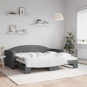 vidaXL Slaapbank met onderschuifbed 90x190 cm stof, 90 cm, Eenpersoons, Verzenden, Nieuw
