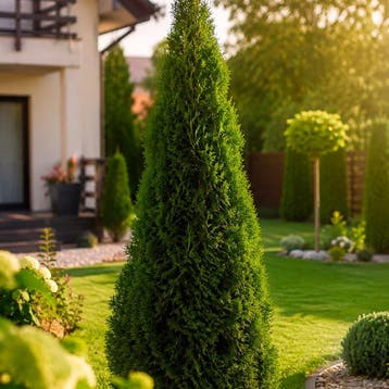 Thuja occidentalis `Smaragd` container (P11) Coniferen, Verzenden, Conifeer, Struik